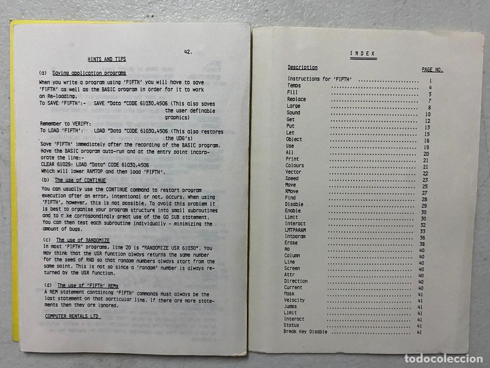 Videojuegos y consolas: FIFTH - BASIC EXTENSION FOR GAMES WRITING - VIDEOJUEGO SPECTRUM - Foto 10