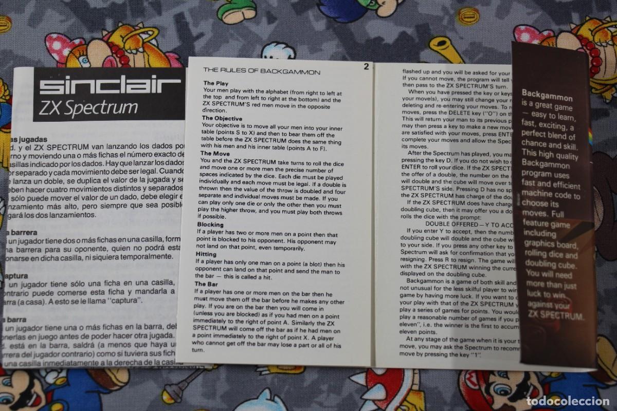 Videojuegos y consolas: SPECTRUM BACKGAMMON EN ESPA&Ntilde;OL - Foto 3