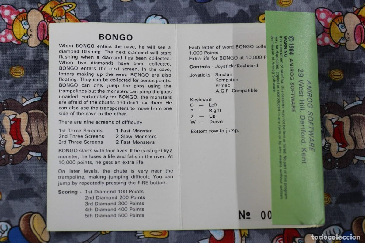 Videojuegos y consolas: SPECTRUM ANIROG SOFTWARE BONGO EN INGL&Eacute;S - Foto 3
