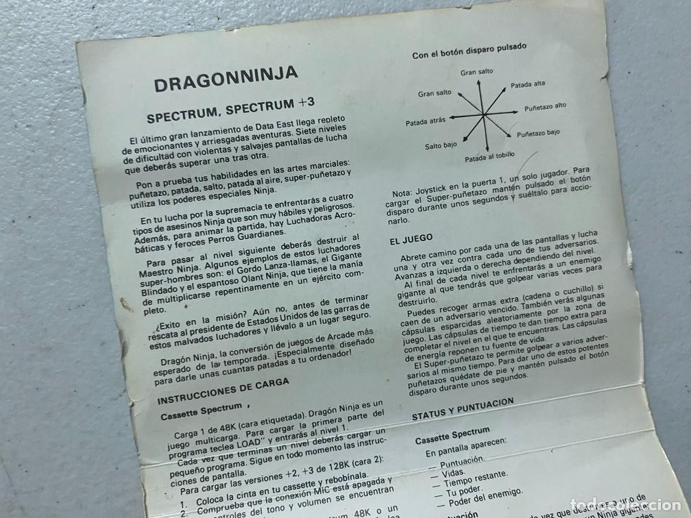 Videojuegos y consolas: DRAGON NINJA - VIDEOJUEGO SPECTRUM - Foto 6