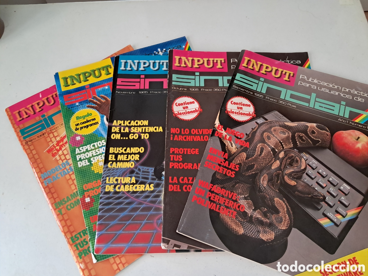 Videojogos e Consolas: 5 REVISTAS INPUT SINCLAIR. DEL 1 AL 5. A&Ntilde;O 1985/86