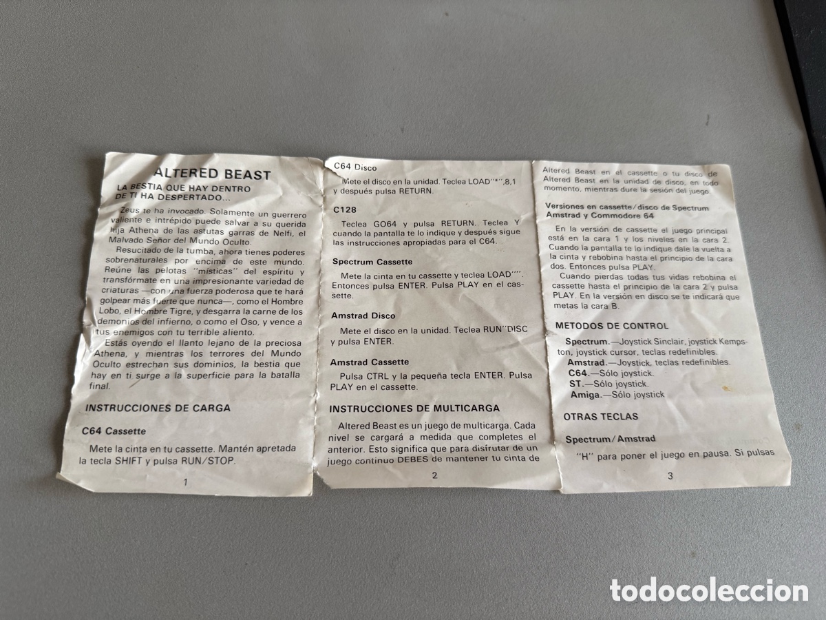 Videojuegos y consolas: ALTERED BEST. INSTRUCCIONES. SPECTRUM