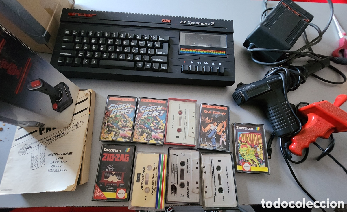 Videojuegos y consolas: ZX Spectrum +2 128K ESPA&Ntilde;OL (Probado 2023) + Joystick SJS2 con Caja + Pistola + Manuales + Juegos