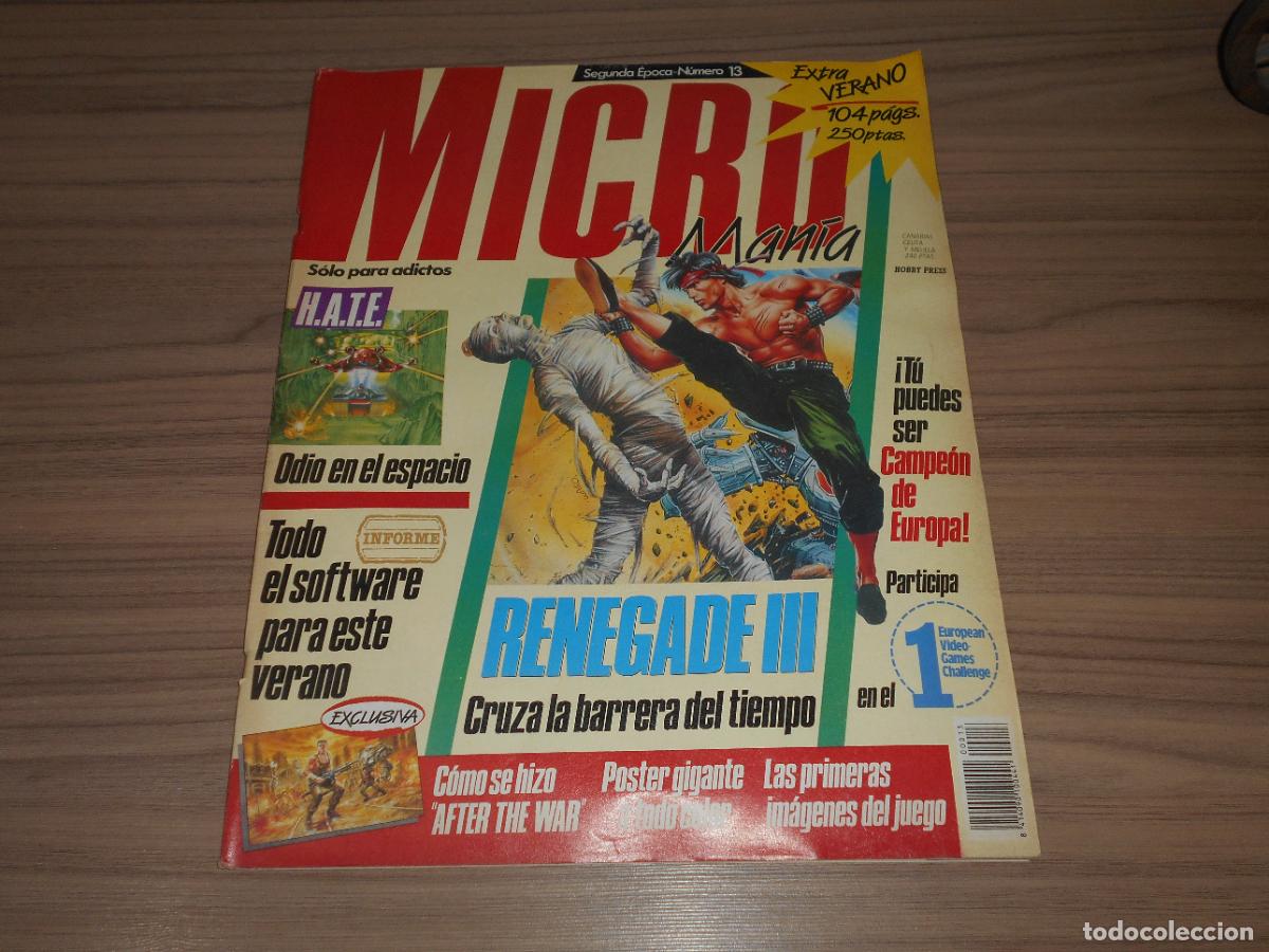 Videojuegos y consolas: Revista MICROMANIA n&ordm; 13 JUNIO 1989 Micro Mania MSX - SPECTRUM - SEGA - COMMODORE - ATARI Etc...