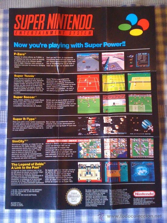 Poster De Super Nintendo Snes Nes Pal Cartucho Comprar Videojuegos