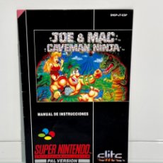 Videojuegos y Consolas: JOE & MAC. CAVEMAN NINJA. SUPER NINTENDO. MANUAL DE INSTRUCCIONES EN ESPAÑOL. ORIGINAL. 1991.. Lote 378934399