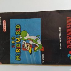 Videojuegos y Consolas: MANUAL ORIGINAL SUPER MARIO WORLD SNES SUPER NINTENDO PAL-ESPAÑA. Lote 403495059
