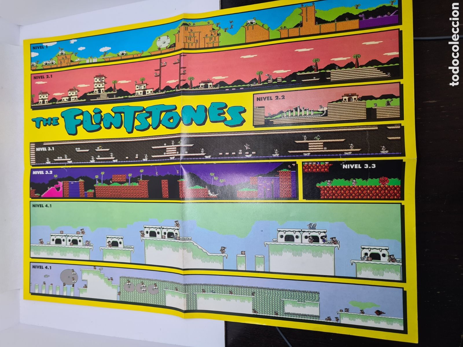Videojuegos y consolas: POSTER CENTRAL HOBBY CONSOLAS THE FLINSTONES MAPA - Foto 1