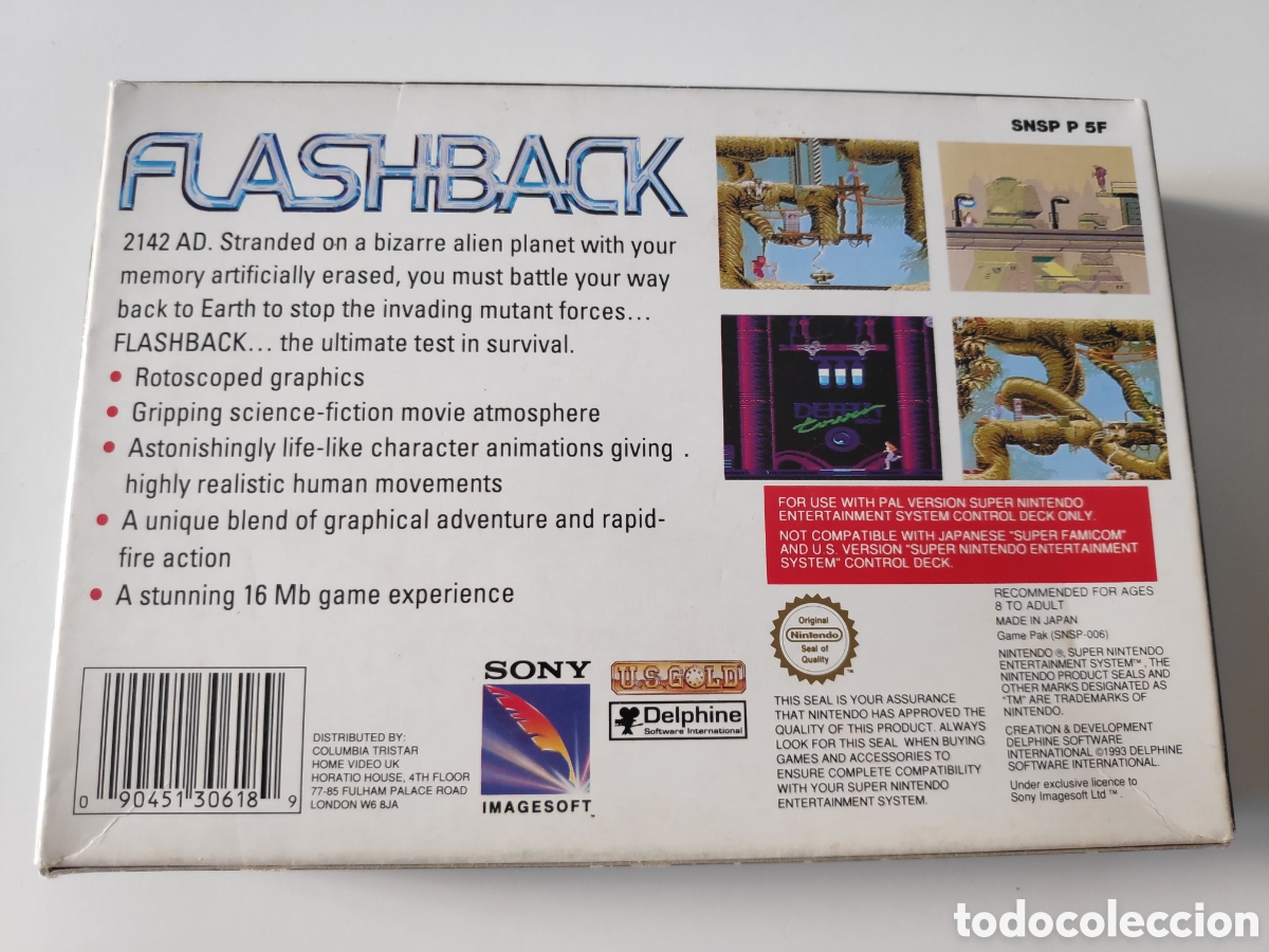 Videojuegos y consolas: Juego Flashback SNES Super nintendo PAL - Foto 4