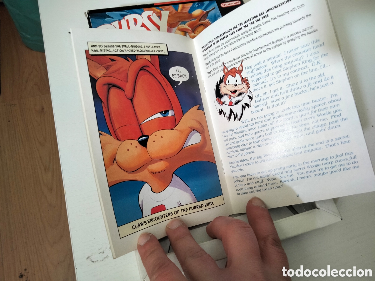 Videojuegos y consolas: Caja , insert y manual Bubsy S&uacute;per Nintendo - Foto 2