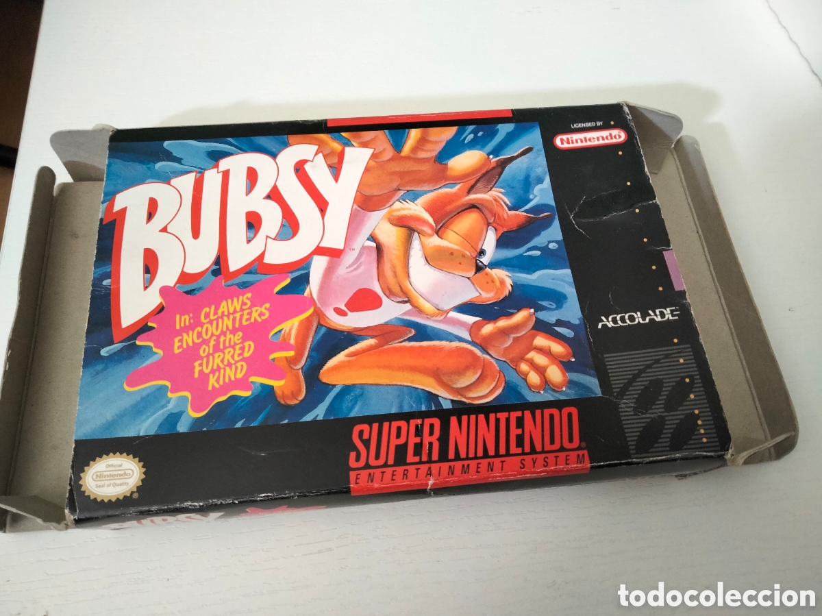 Videojuegos y consolas: Caja , insert y manual Bubsy S&uacute;per Nintendo - Foto 7