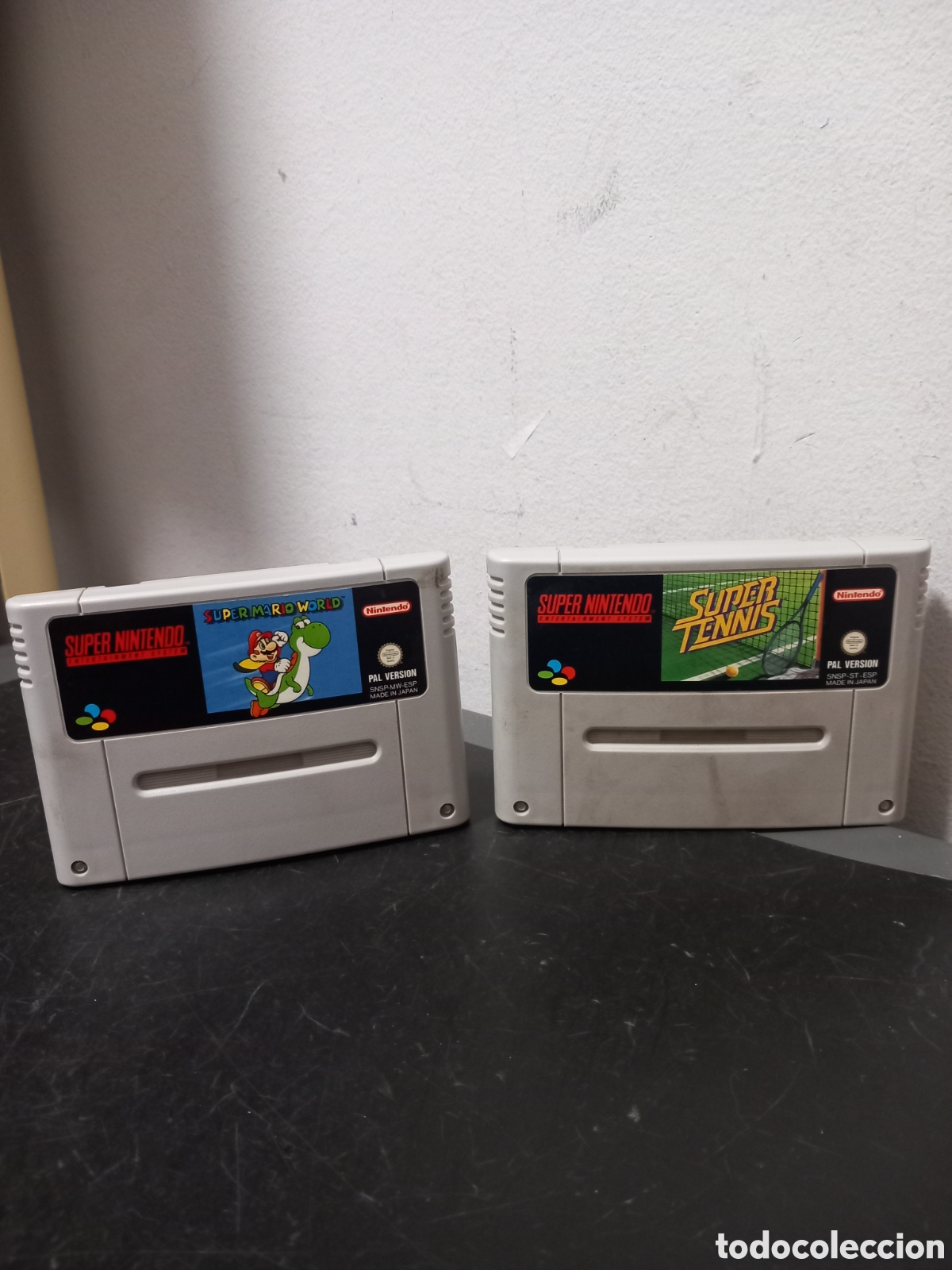 Videojuegos y Consolas: ANTIGUO JUEGO SUPER NINTENDO SUPER MARIO WORLD Y SUPER TENNIS ORIGINALES