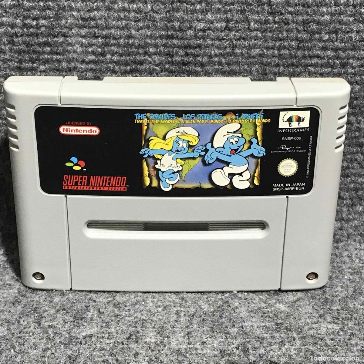 Videojuegos y Consolas: LOS PITUFOS VIAJAN POR EL MUNDO SUPER NINTENDO SNES