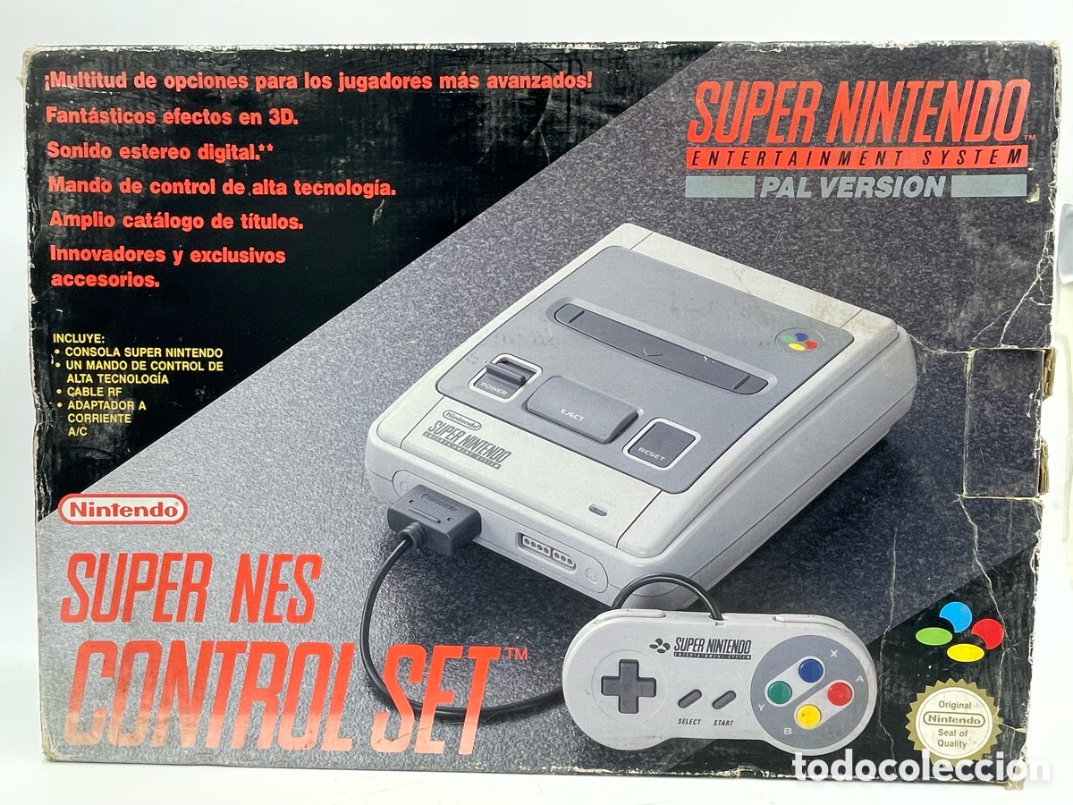 Videojuegos y Consolas: Consola de videojuegos Retro Super Nintendo (SNES) control set. Modelo PAL.