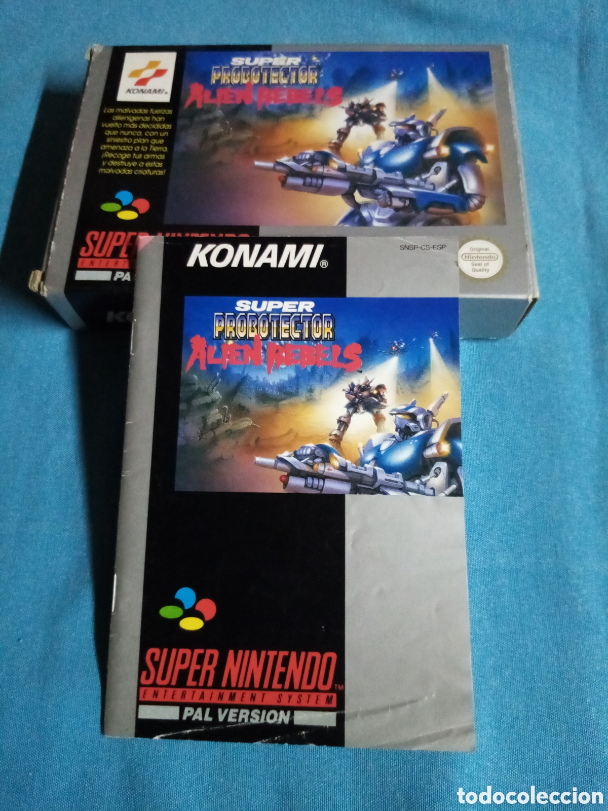 Videojuegos y Consolas: Caja super Nintendo super probotector alien rebels