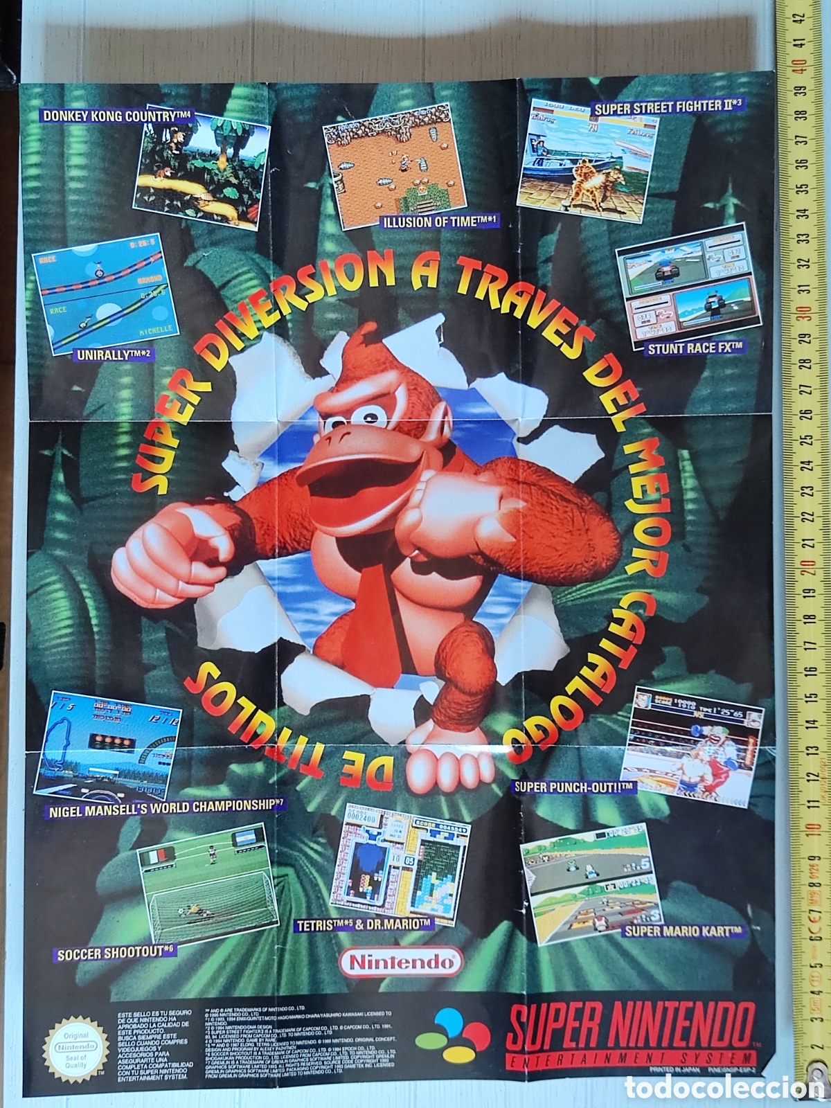 Videojuegos y Consolas: P&oacute;ster Donkey Kong &bull; Super Nintendo