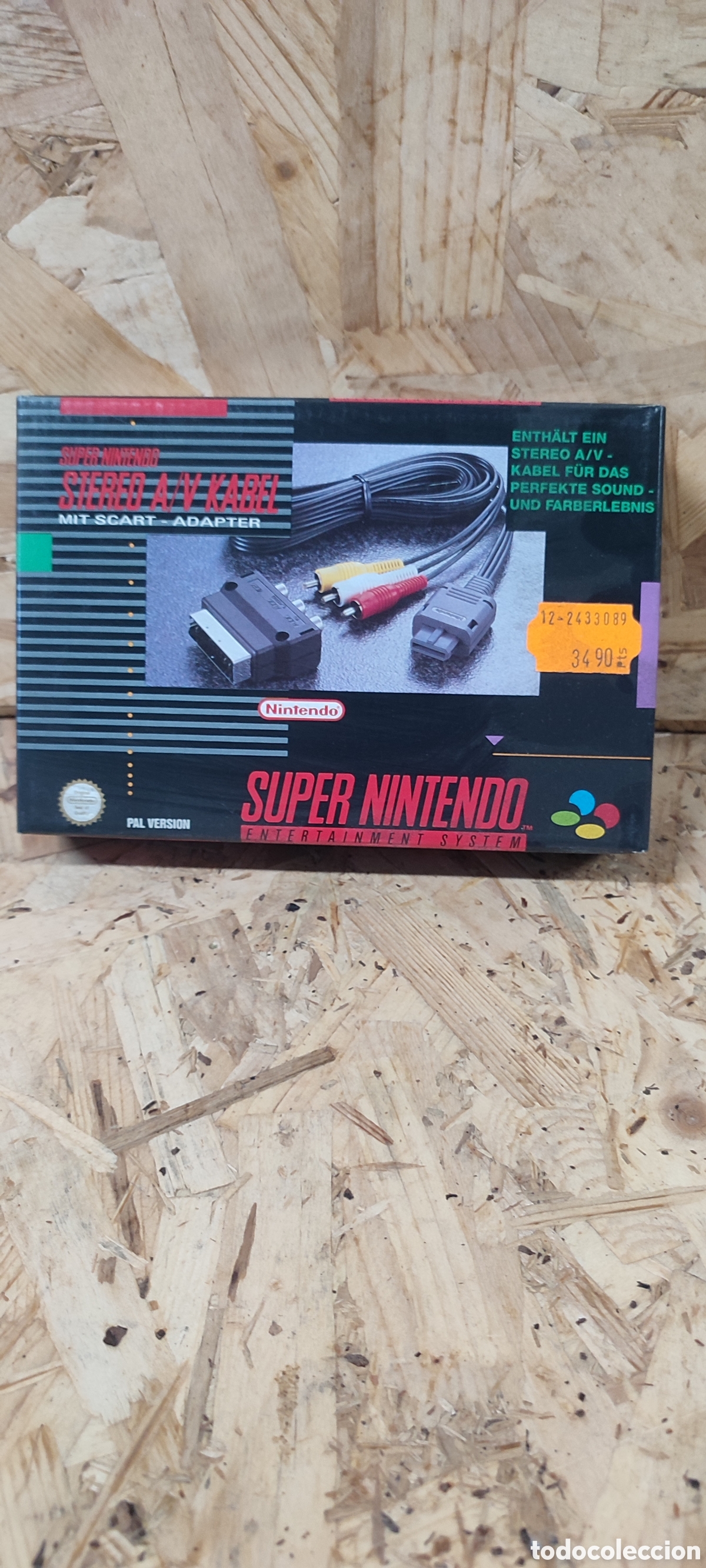 Video Games and Consoles: Super Nintendo, cable original adaptador nuevo en su caja procedente de una tienda cerrada hace a&ntilde;os