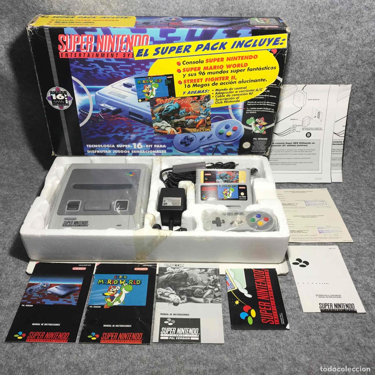 Videospiele und Konsolen: CONSOLA SUPER NINTENDO SUPER PACK+SUPER MARIO WORLD+STREET FIGHTER II SNES