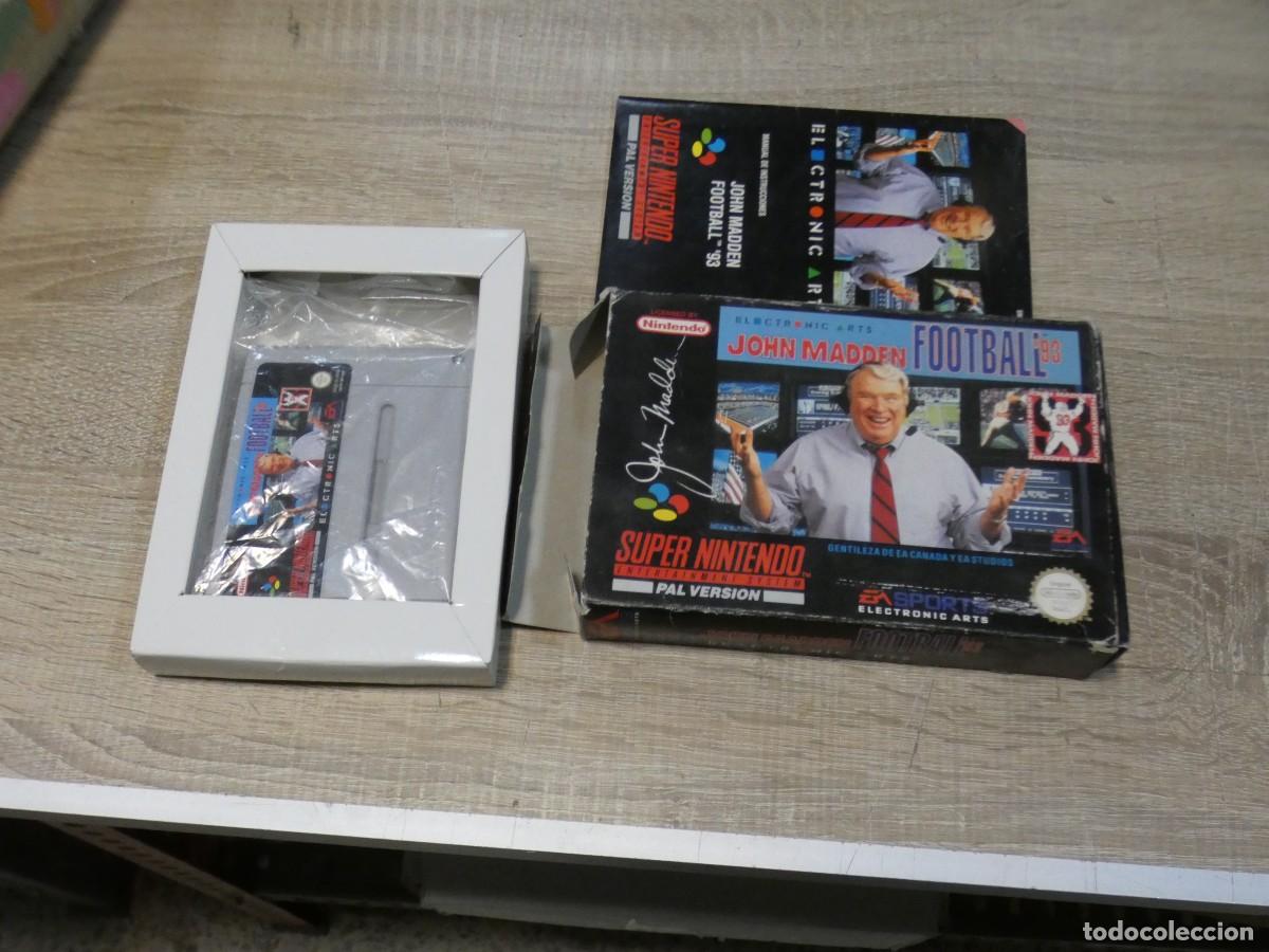 Videojuegos y consolas: ARKANSAS1980 JUEGO SUPER NES COMPLETO ESPA&Ntilde;OL JOHN MADDEN BUEN ESTADO