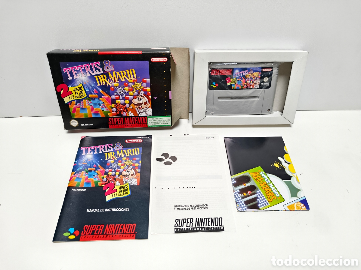 Videojuegos y consolas: Tetris & Dr. Mario super nintendo SNES