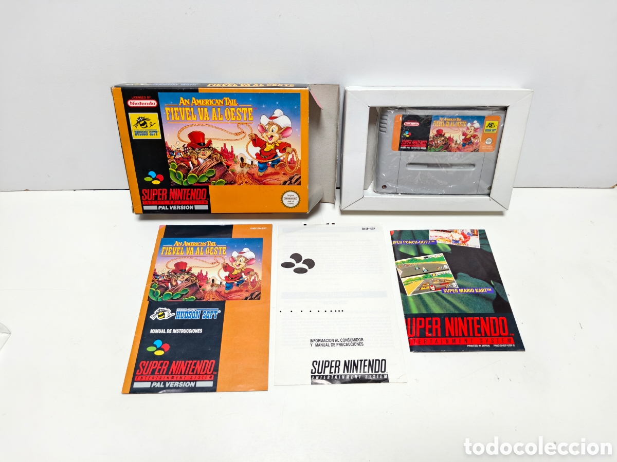 Videojuegos y consolas: An American Tail Fievel va al Oeste super nintendo SNES