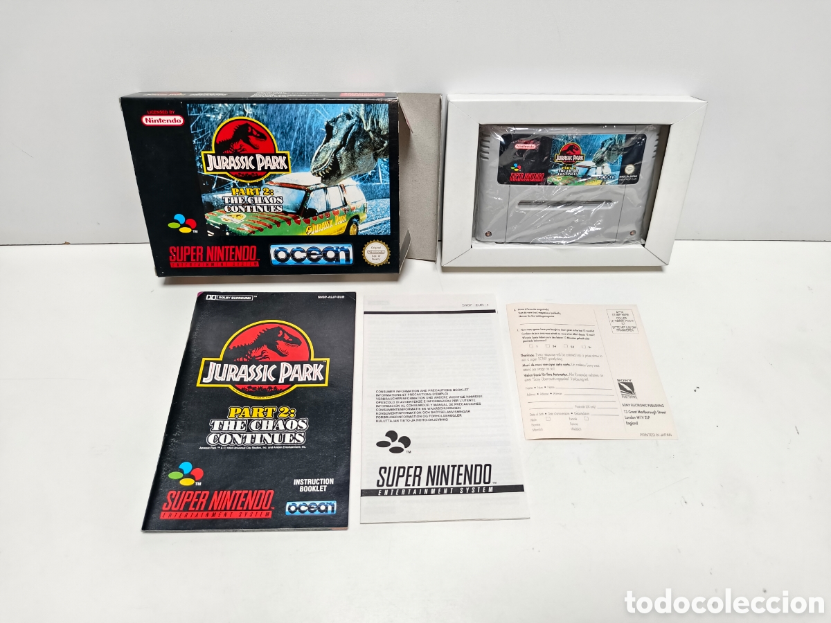 Videojuegos y consolas: Jurassic Park part 2 the chaos continues super nintendo SNES
