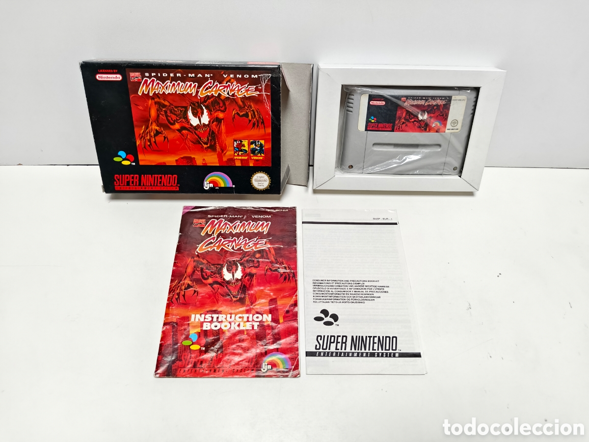 Videojuegos y consolas: Spider man spiderman venom Maximum Carnage super nintendo SNES