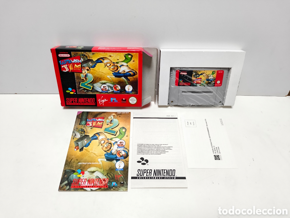 Videojuegos y consolas: Earth Worm earthworm Jim 2 super nintendo SNES