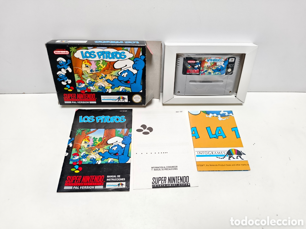 Videojuegos y consolas: Los Pitufos super nintendo SNES
