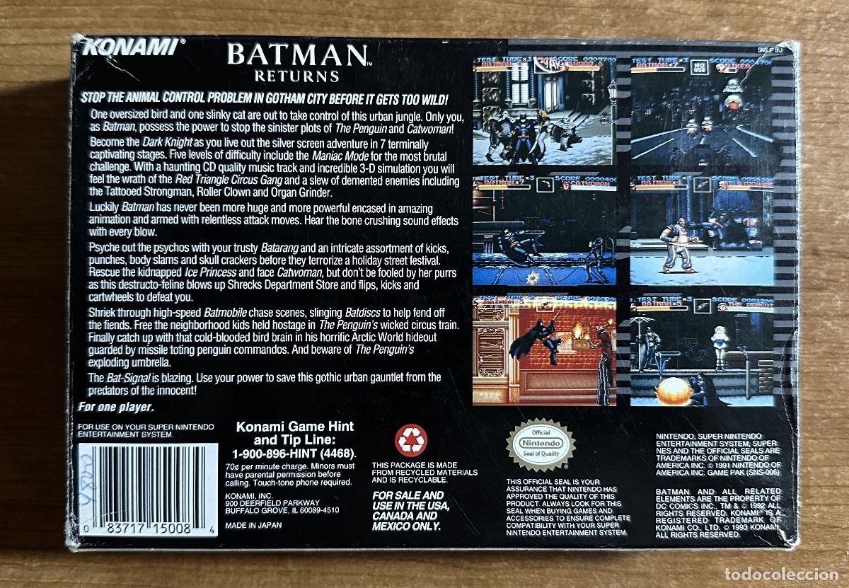 Videojuegos y consolas: BATMAN RETURNS SNES USA - Foto 3