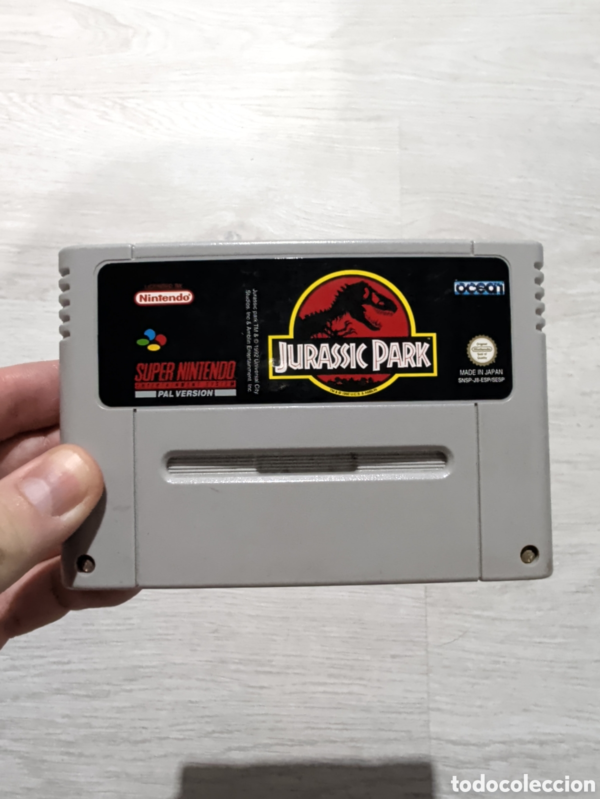 Videojuegos y consolas: Antiguo juego Super Nintendo parque Jur&aacute;sico original