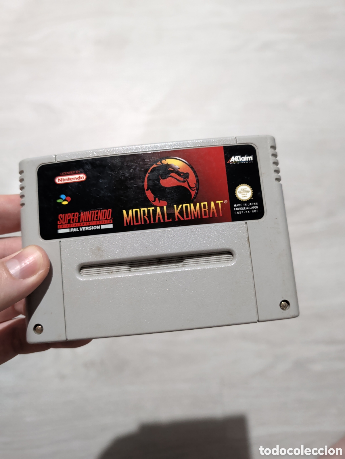 Videojuegos y consolas: Antiguo juego Super Nintendo Mortal kombat original