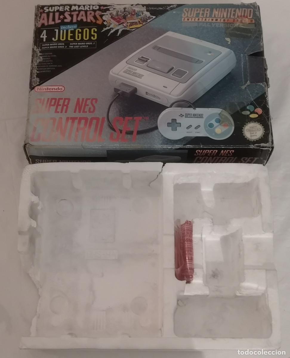 Videojuegos y consolas: SUPER NINTENDO CAJA CONSOLA + CORCHO VERSI&Oacute;N ESPA&Ntilde;OLA