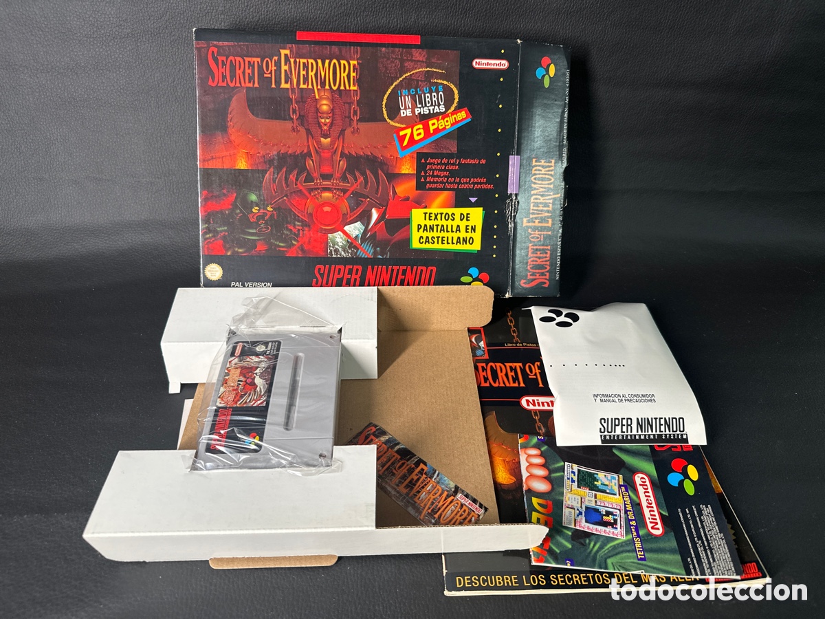Videojuegos y consolas: Juego Super Nintendo snes Secret of Evermore pal esp Espa&ntilde;a todo original