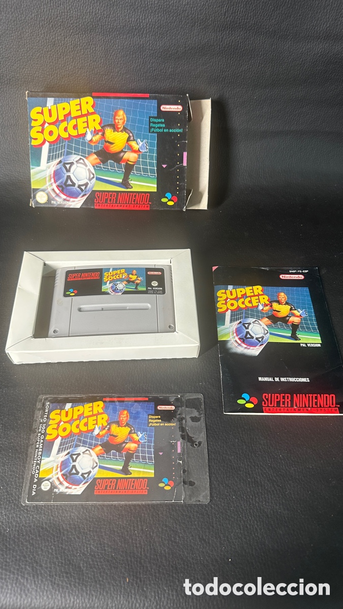 Videojuegos y consolas: JUEGO SUPER SOCCER SUPER NINTENDO SNES PAL ESPA&Ntilde;A COMPLETO
