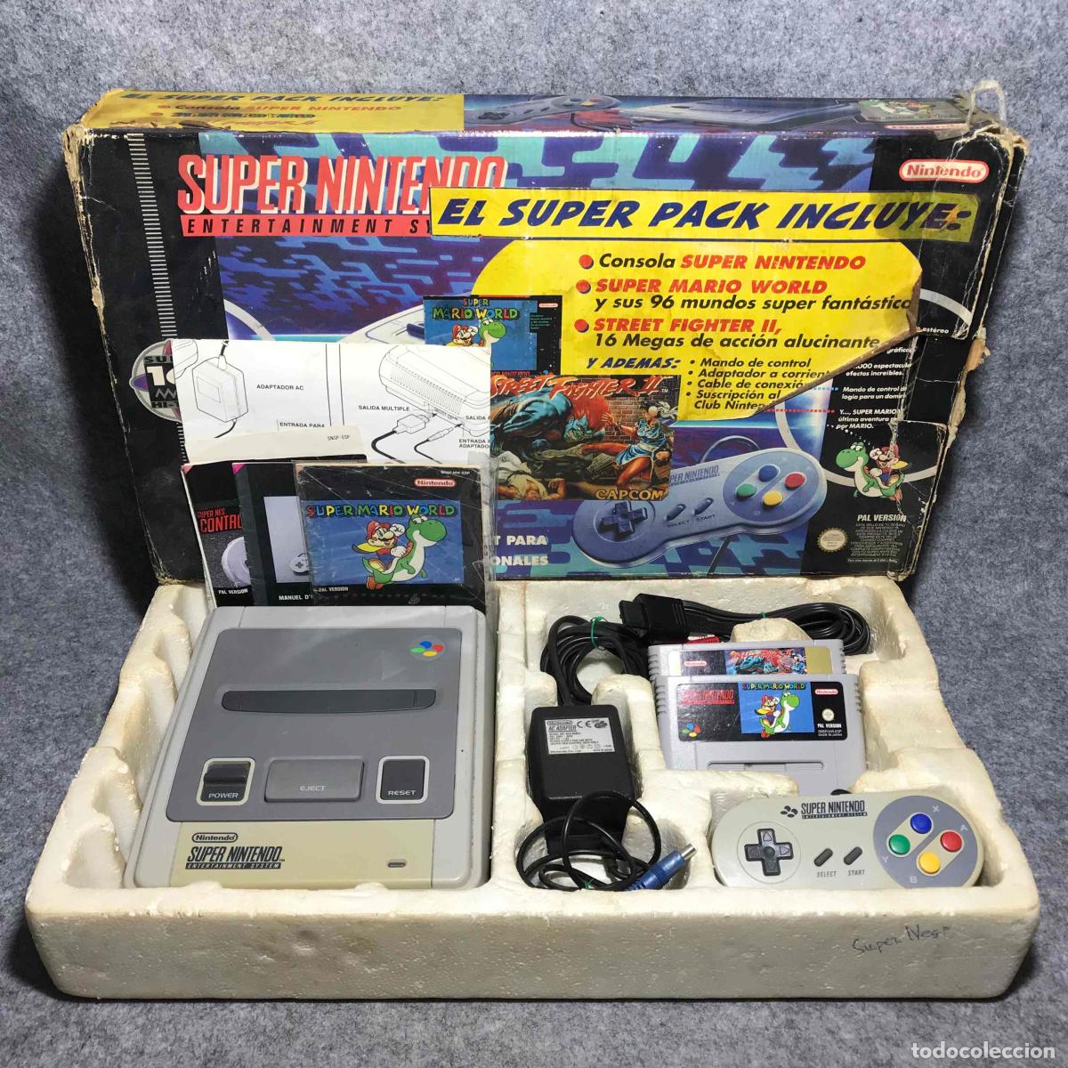 Videojuegos y consolas: CONSOLA SUPER NINTENDO SUPER PACK SNES SUPER MARIO WORLD STREET FIGHTER II