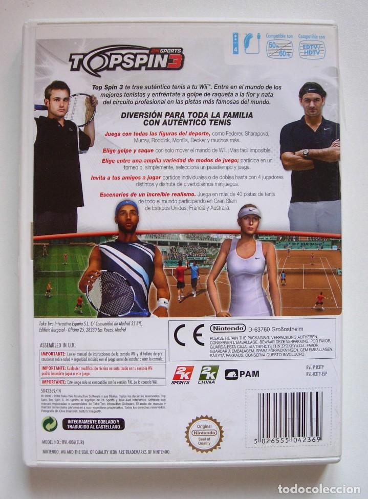 Videojuegos y consolas: Juego Nintendo Wii Top Spin 3 - Foto 2