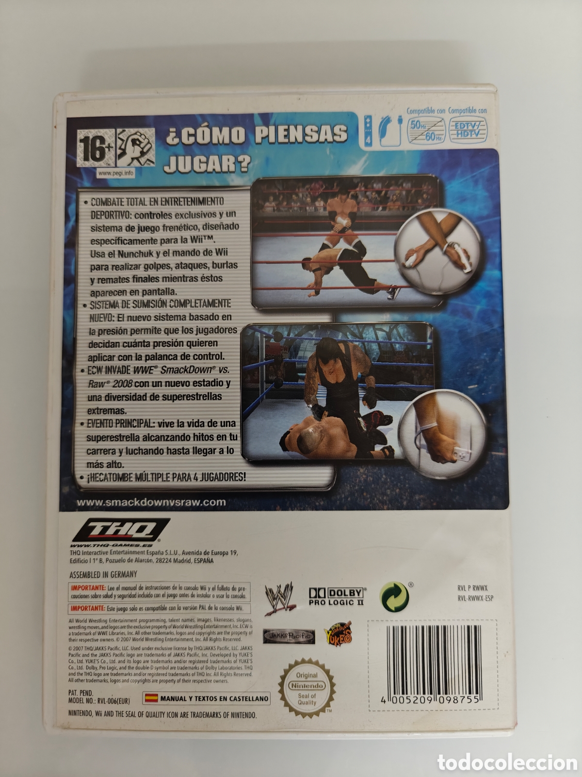 Videojuegos y consolas: Wii SMACKDOWN VS RAW 2008 - NINTENDO PAL WW - Foto 5