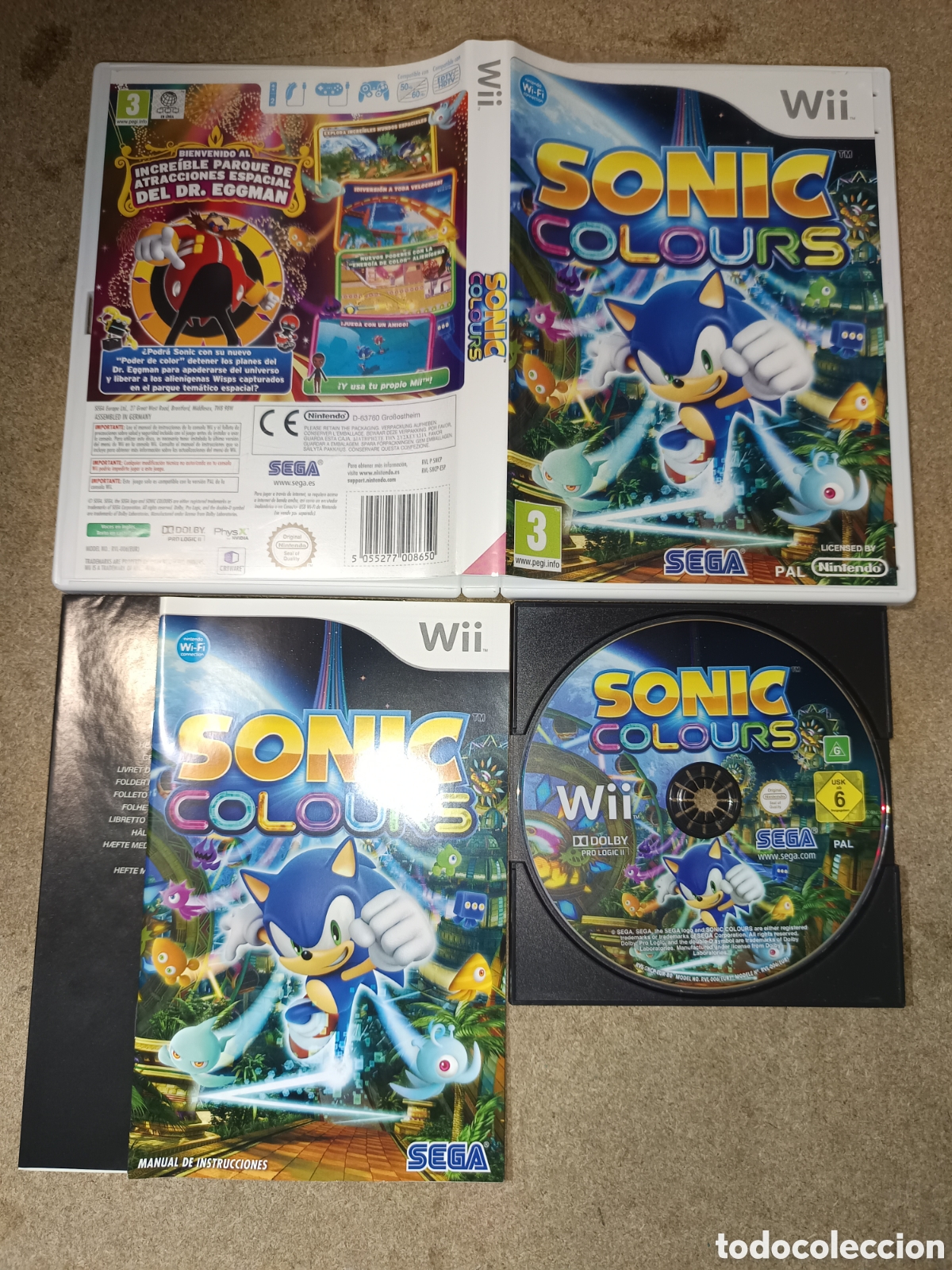 Videojuegos y consolas: NINTENDO WII SONIC COLOURS PAL ESP COMPLETO - Foto 1