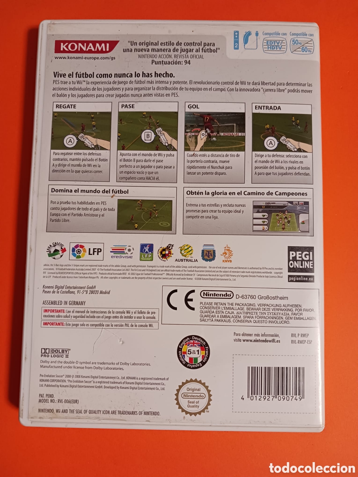Videojuegos y consolas: Videojuego Wii, Pess 2008. - Foto 5