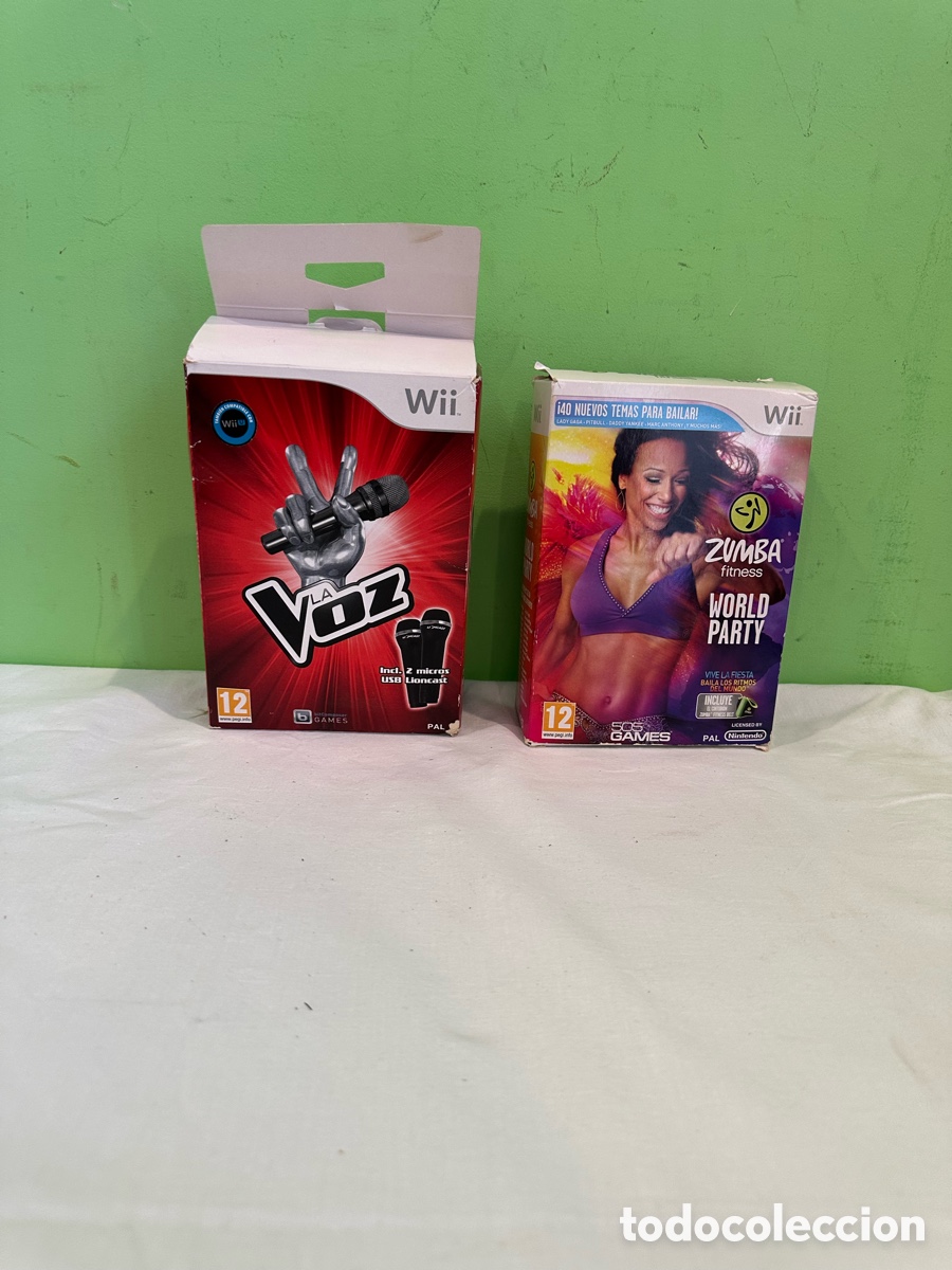 Videospiele und Konsolen: Pack de Juegos para Nintendo Wii: La Voz Wii con Micr&oacute;fonos + Zumba Fitness World Party