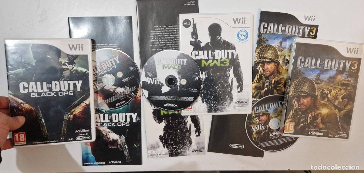 Videojuegos y Consolas: lote 3 uds antiguo juego videojuego consola wii nintendo call of duty black ops,mw3 y 3