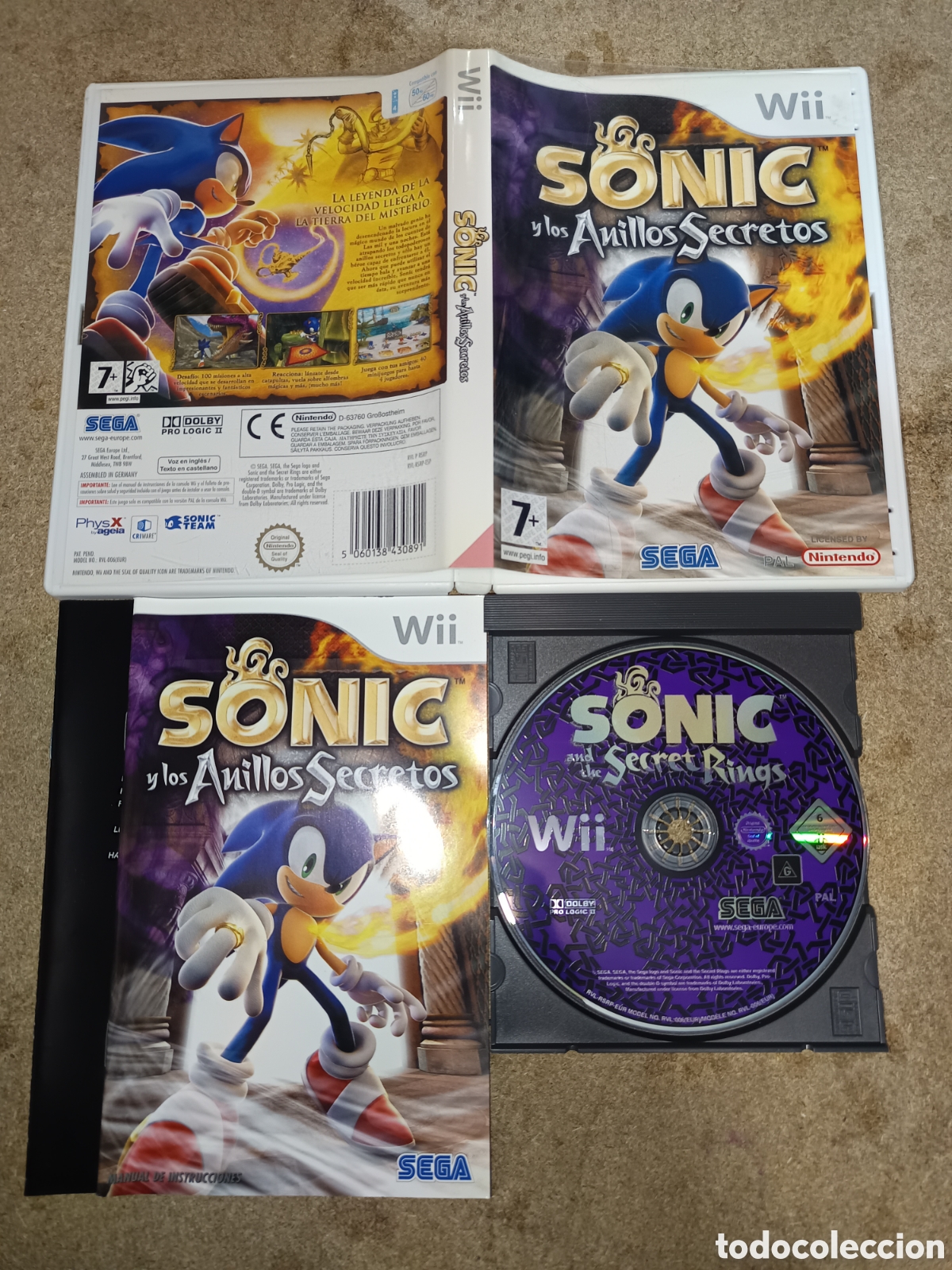 Videojuegos y Consolas: NINTENDO WII SONIC Y LOS ANILLOS SECRETOS PAL ESP COMPLETO