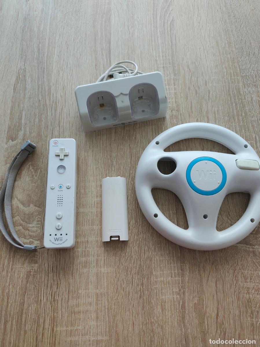 Videojuegos y Consolas: Mando Wii Blanco + Volante Nintendo + Bateria