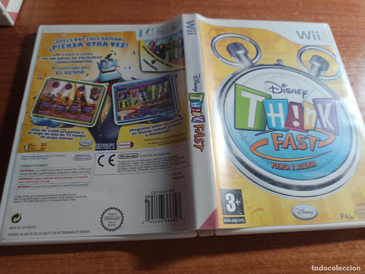 Videojuegos y consolas: Disney Think Fast Piensa y Acierta Nintendo Wii PAL Espa&ntilde;a COMPLETO