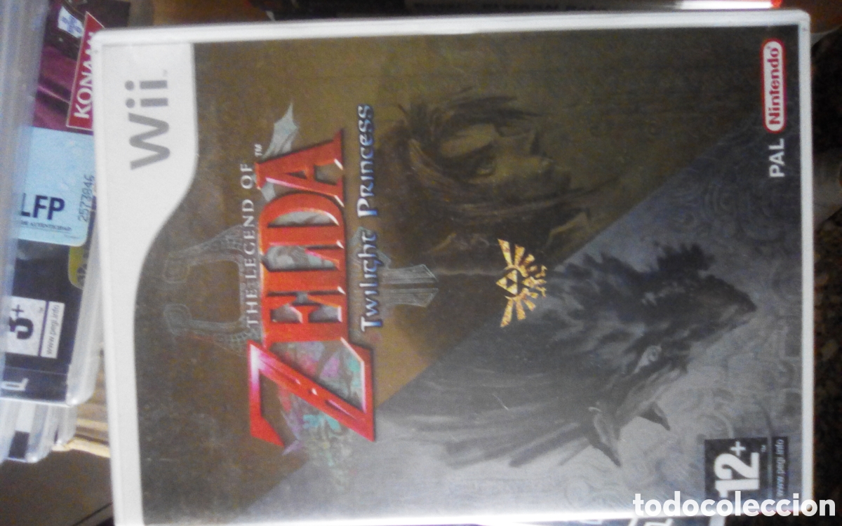Videojuegos y consolas: Caja vac&iacute;a Wii del juego The legend of Zelda. Twilight princess. A&ntilde;o 2006.