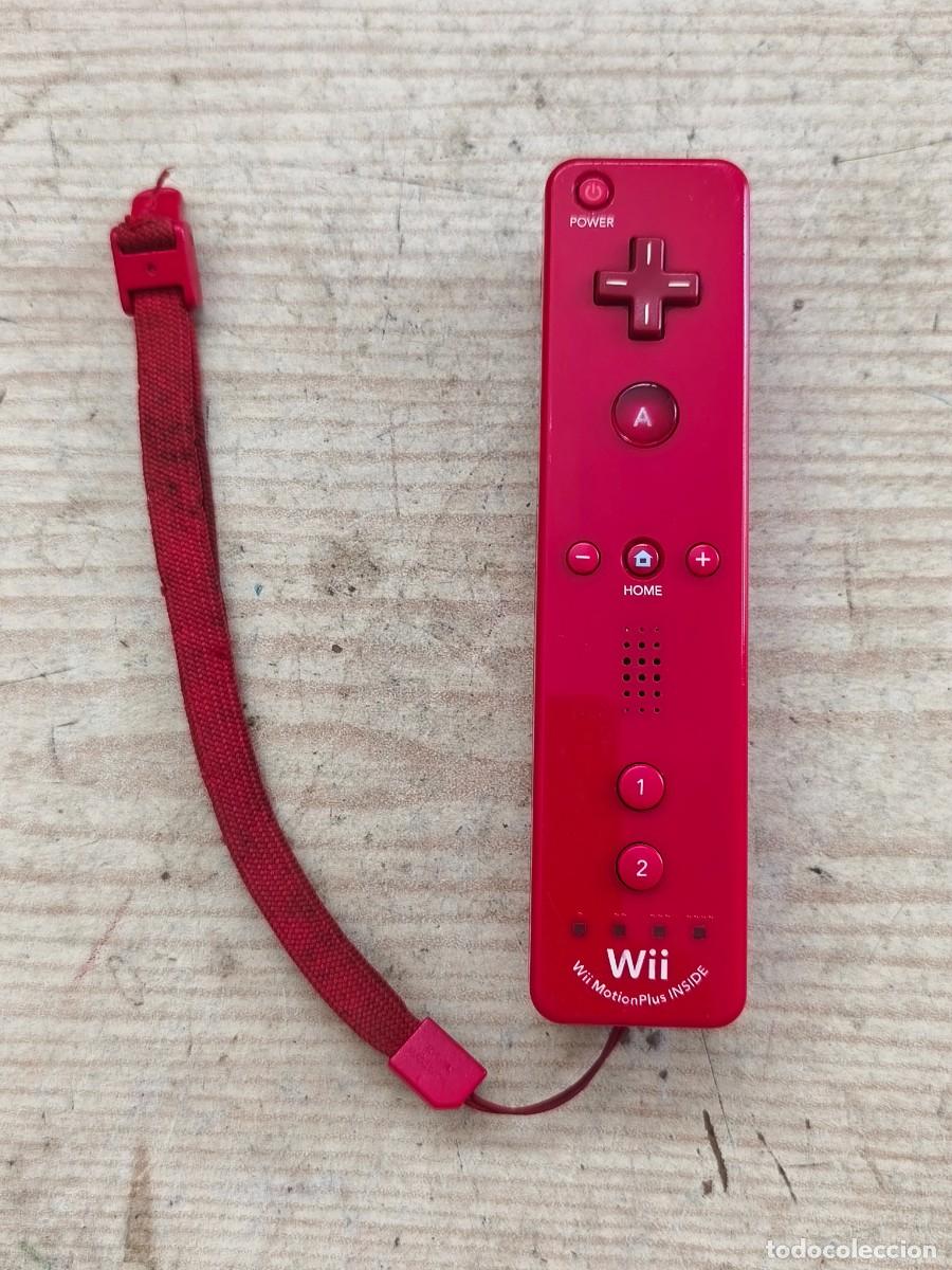 Videojuegos y consolas: Mando Wii Mote Rojo Wii MotionPlus Inside - Original