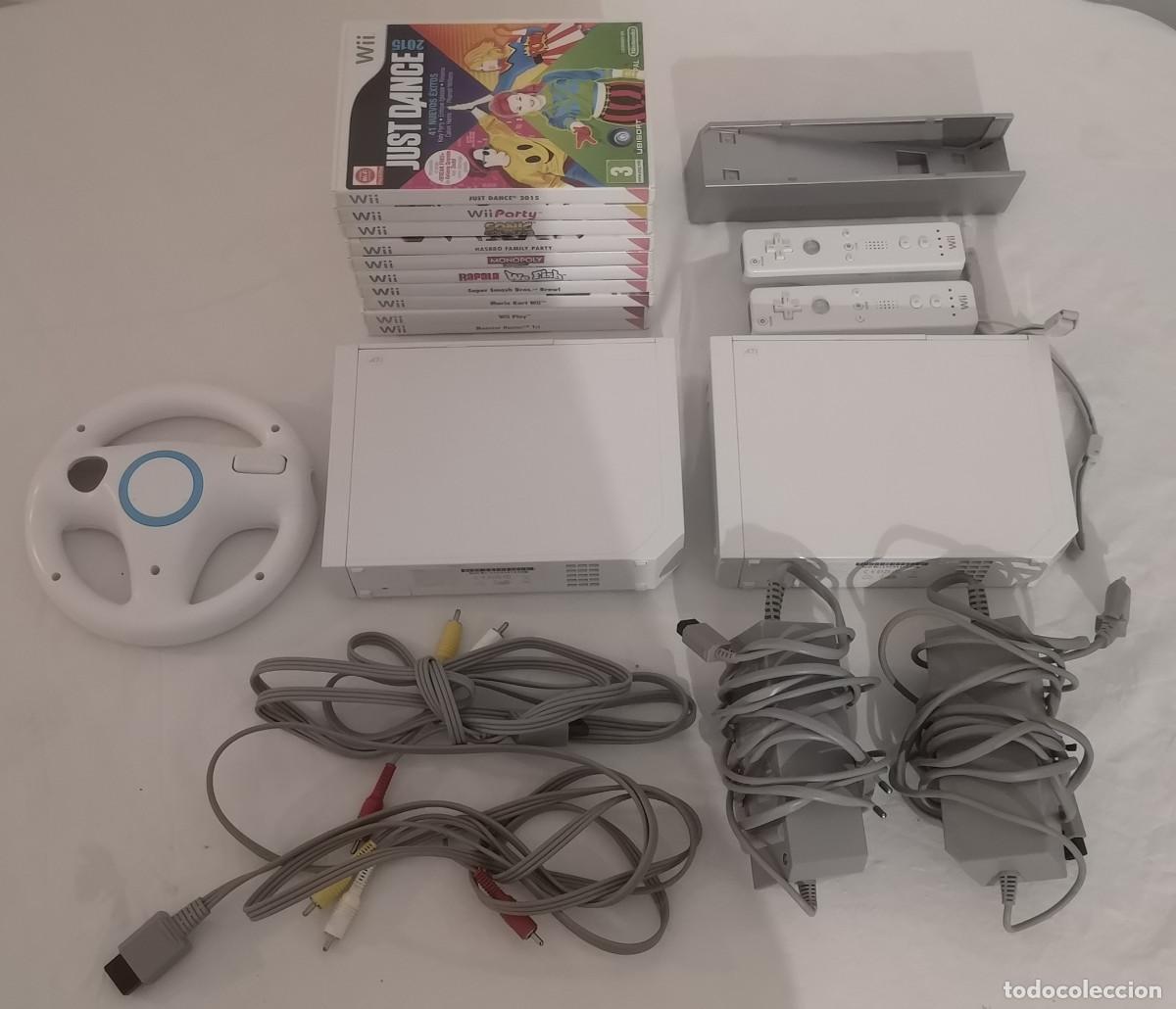 Videojuegos y consolas: NINTENDO WII LOTE CONSOLAS + VOLANTE + JUEGOS PAL ESPA&Ntilde;A