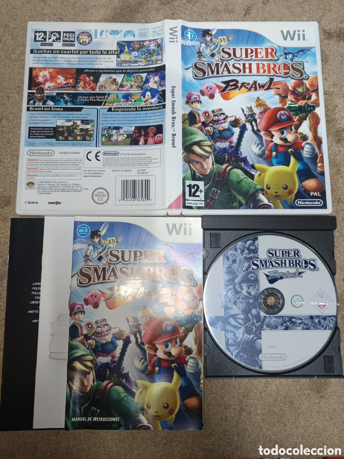 Videojuegos y consolas: NINTENDO WII SUPER SMASH BROS BRAWL PAL ESP COMPLETO