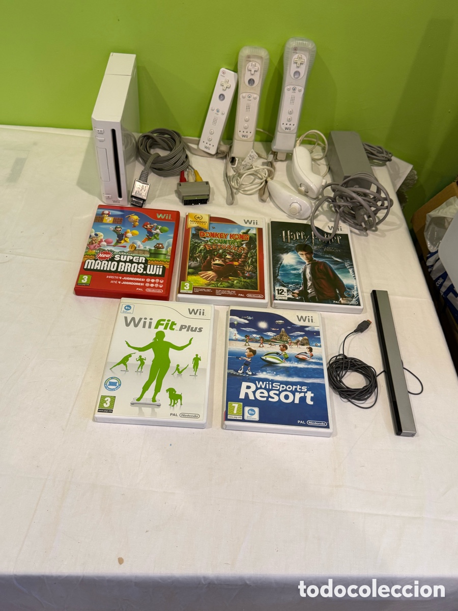 Videojuegos y consolas: Nintendo Wii Completa + 5 Mandos + 5 Juegos Originales